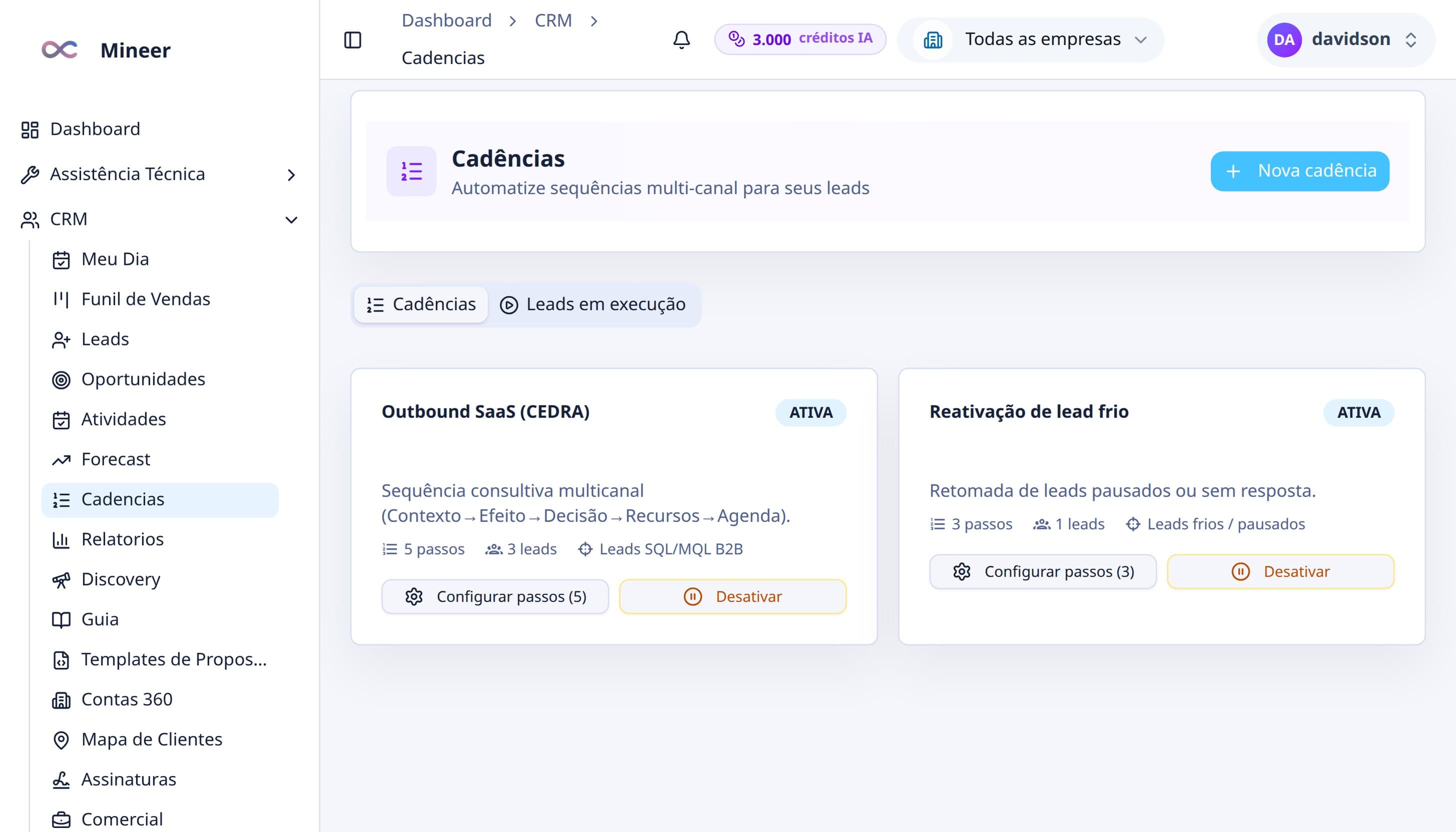 A IA qualifica; a cadência roda