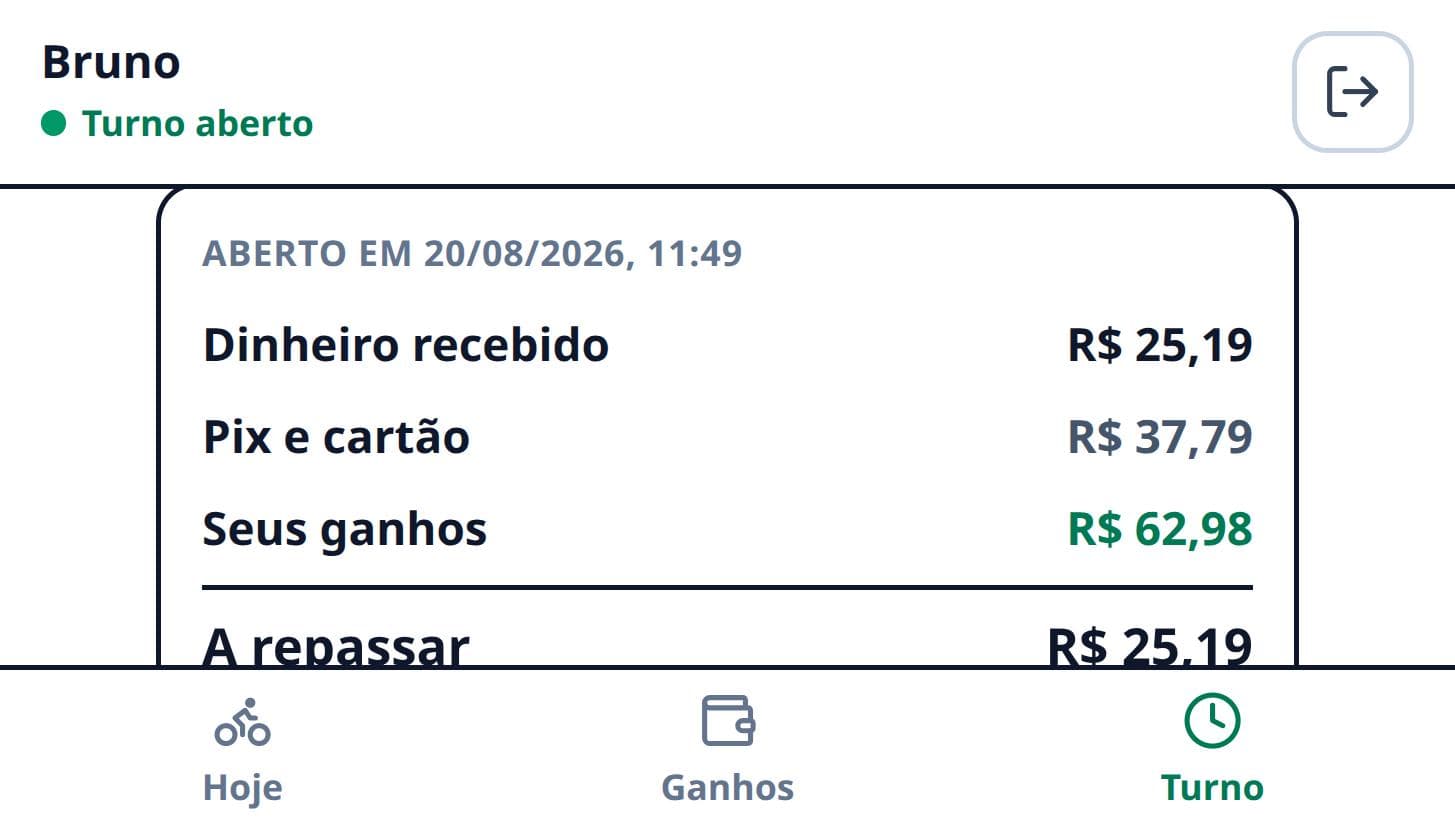 O acerto do turno fecha sozinho