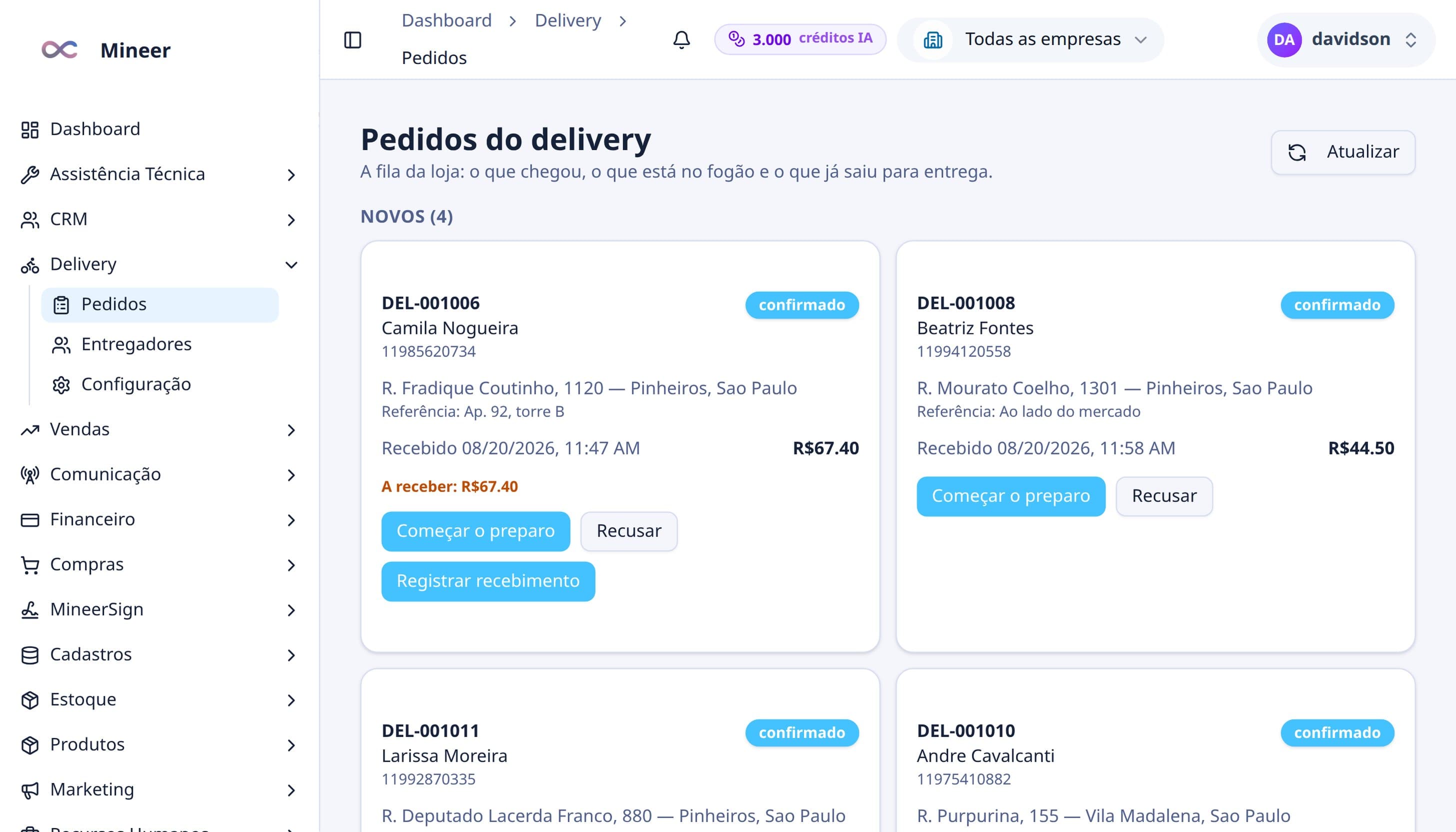 A cozinha vê e prepara