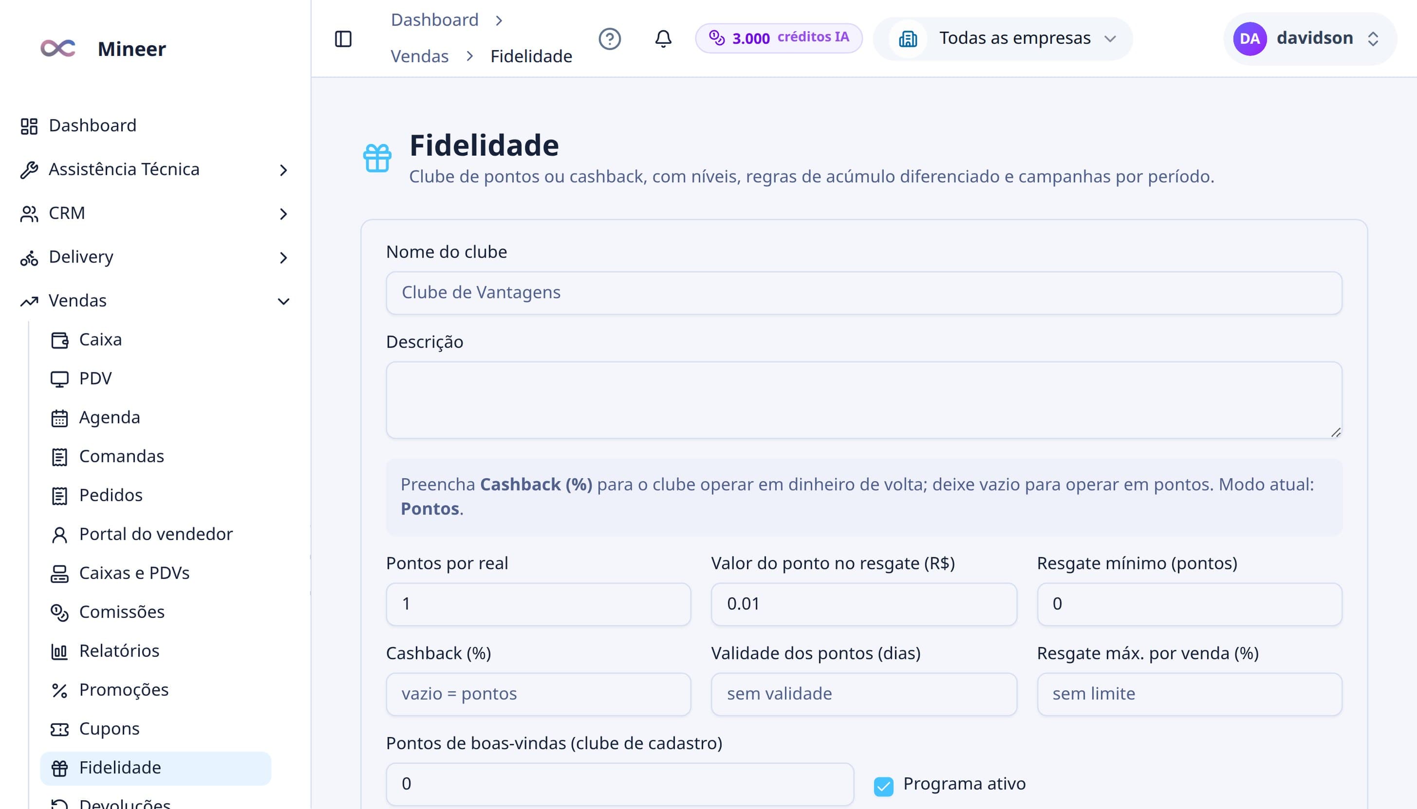 Comanda, recebimento e nota