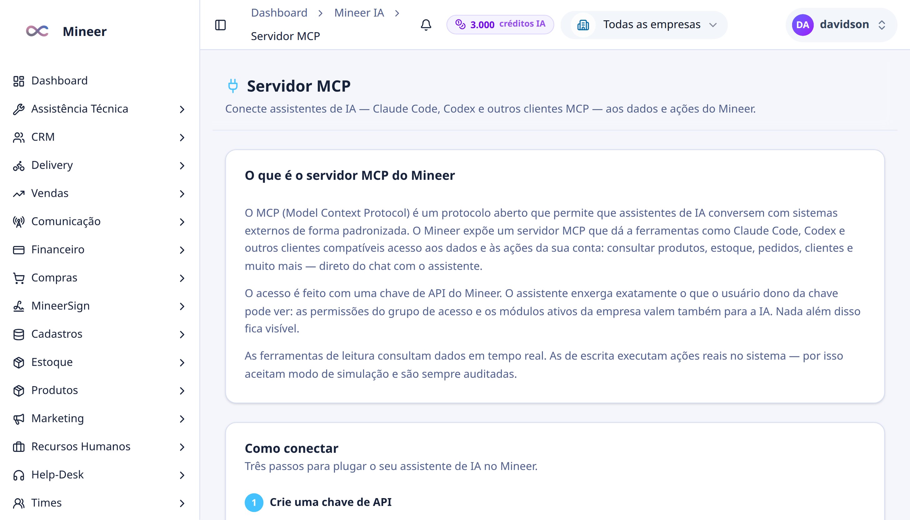 Servidor MCP: o que é, como conectar, o que a IA enxerga