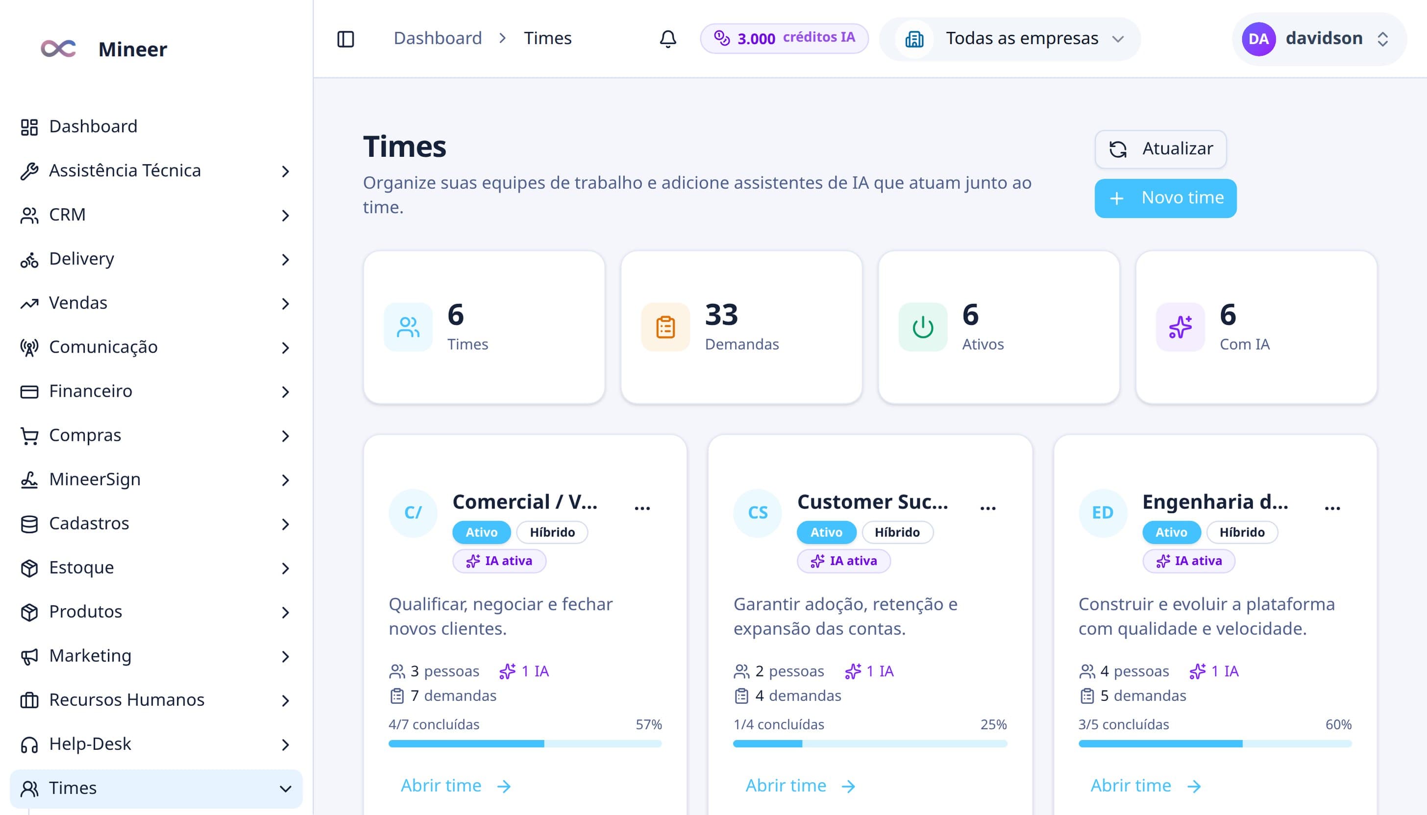 Monte o time: pessoas e agentes no mesmo quadro